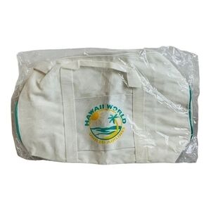 Unisex Street Style Hawaii United Airlines White Green Canvas Barrel Bag New